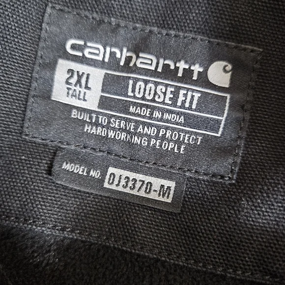 Carhartt Full Swing Fleece‑Lined Washed Black Workwear Jacket 2XL Tall Rugged - Picture 14 of 16
